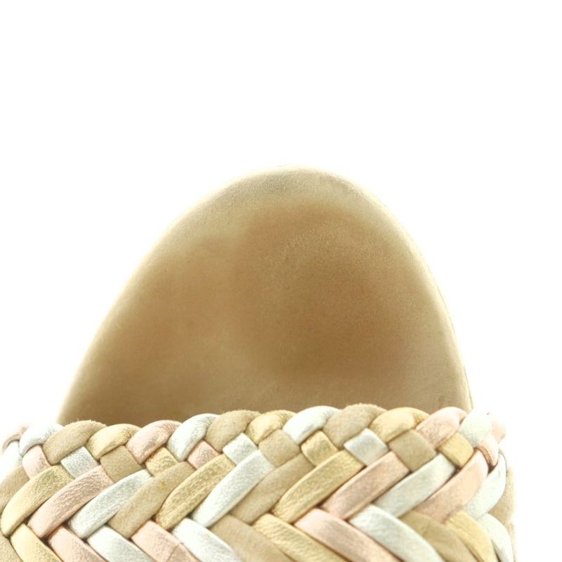 Hermes Espadrilles Wedge Sole Sandals Braided 38 Beige