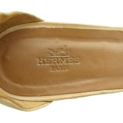 Hermes Espadrilles Wedge Sole Sandals Braided 38 Beige