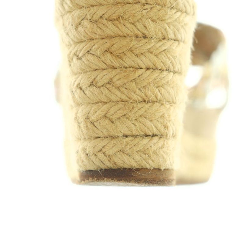 Hermes Espadrilles Wedge Sole Sandals Braided 38 Beige