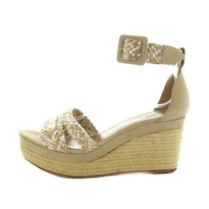 Hermes Espadrilles Wedge Sole Sandals Braided 38 Beige