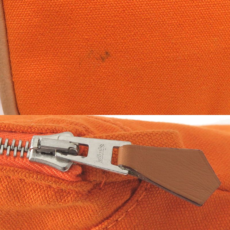 Hermes Pouch Leather Canvas