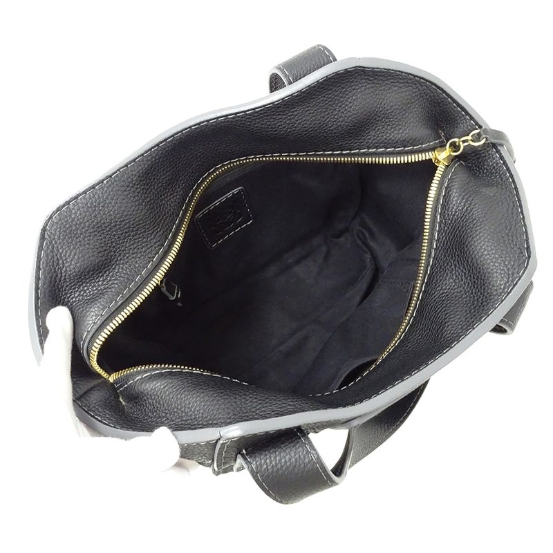 Loewe Tote Repeat Canvas Leather Black Navy Ationcan Be