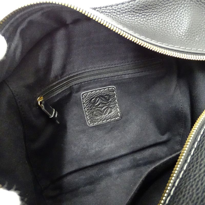 Loewe Tote Repeat Canvas Leather Black Navy Ationcan Be