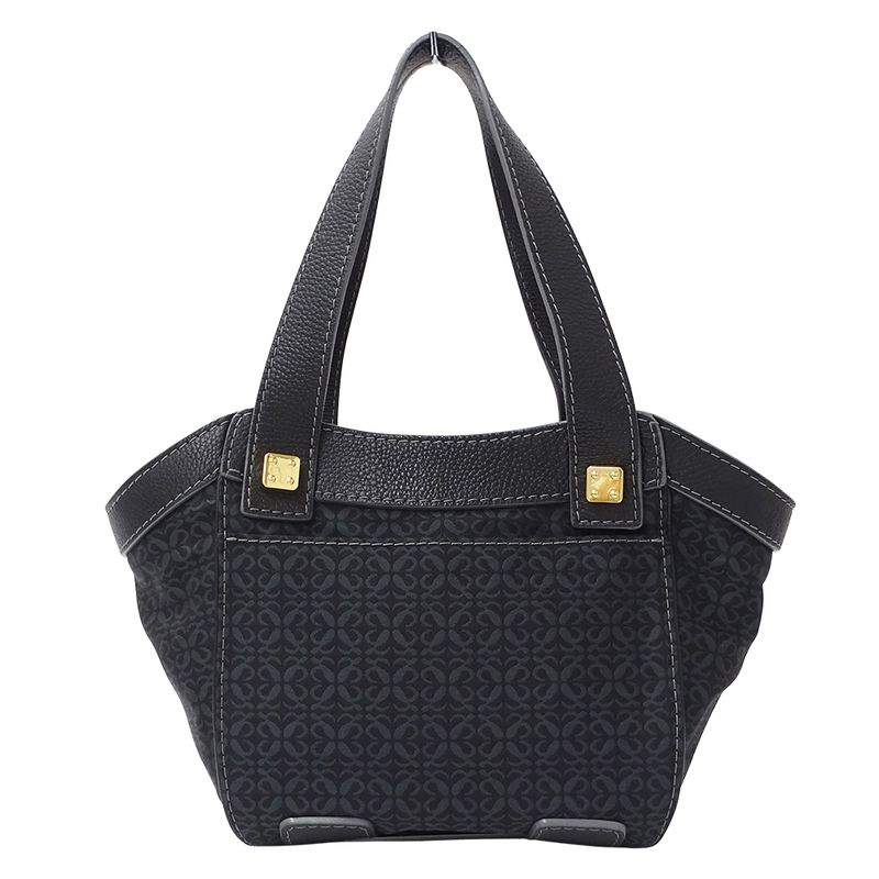 Loewe Tote Repeat Canvas Leather Black Navy Ationcan Be