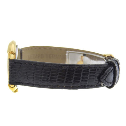 Dior 58.121.2 Gold Plated Leather Quartz Analog Display Watch Black