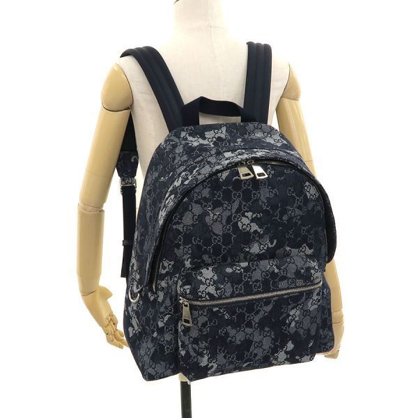 Gucci GG Denim Backpack Navy Blue