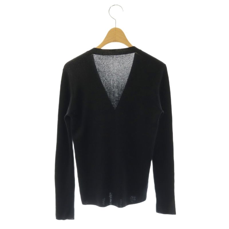 Prada Cardigan V-neck Cashmere Silk Blend 36 Black DO
