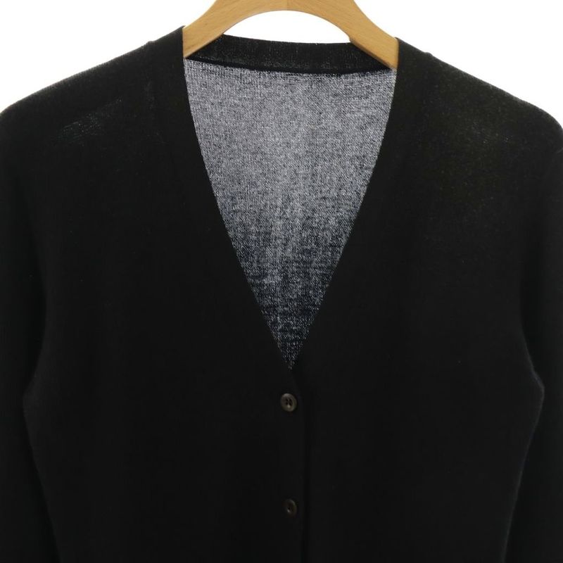 Prada Cardigan V-neck Cashmere Silk Blend 36 Black DO