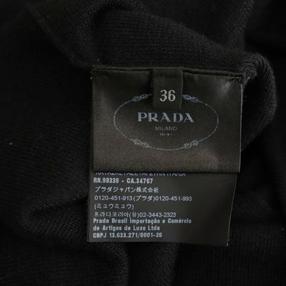 Prada Cardigan V-neck Cashmere Silk Blend 36 Black DO