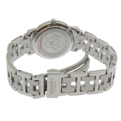 Hermes Clipper Stainless Steel Quartz Analog Display Black Dial Watch