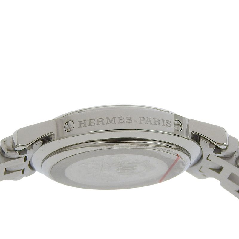 Hermes Clipper Stainless Steel Quartz Analog Display Black Dial Watch