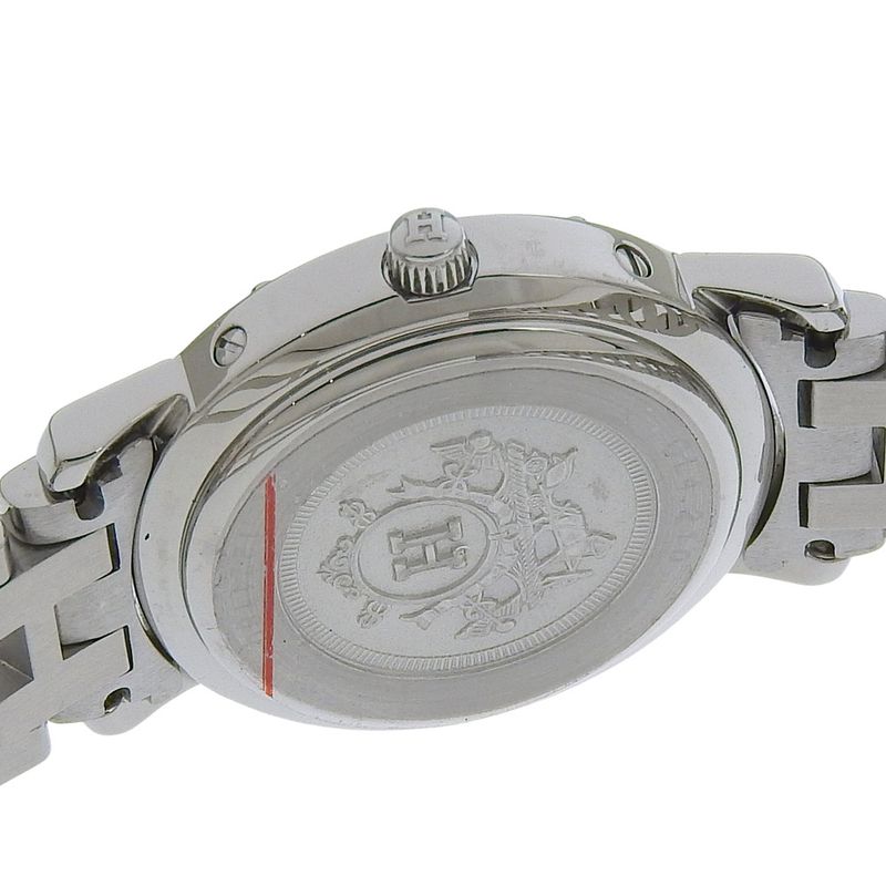 Hermes Clipper Stainless Steel Quartz Analog Display Black Dial Watch