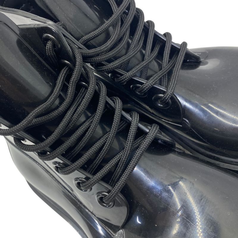 Bottega Veneta Strut Lace Up Rubber Boots Ankle Shoes Black