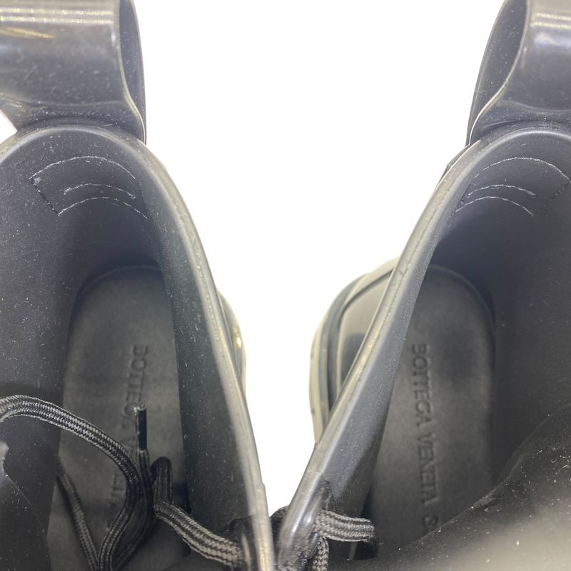 Bottega Veneta Strut Lace Up Rubber Boots Ankle Shoes Black