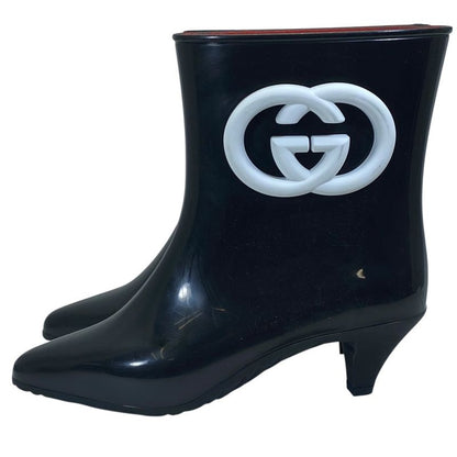 Gucci Interlocking Ankle Boots Rain Pointed Toe Rubber