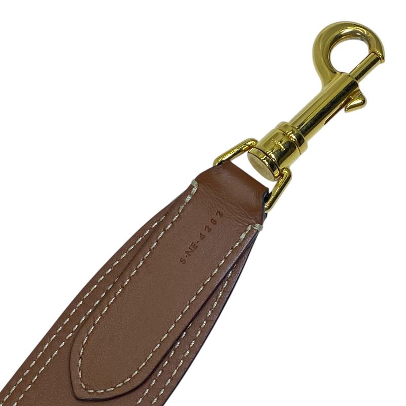 Celine Shoulder Strap Bag Logo Leather Brown Gold