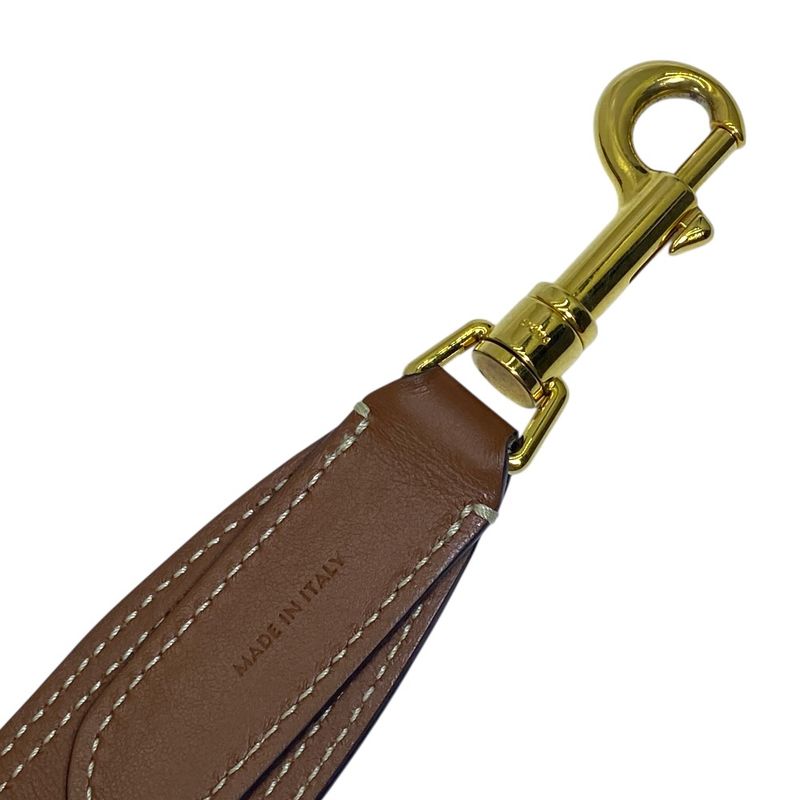 Celine Shoulder Strap Bag Logo Leather Brown Gold