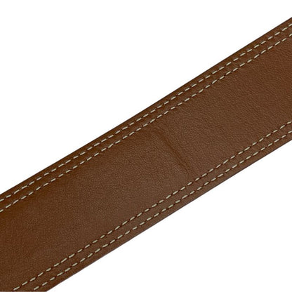Celine Shoulder Strap Bag Logo Leather Brown Gold