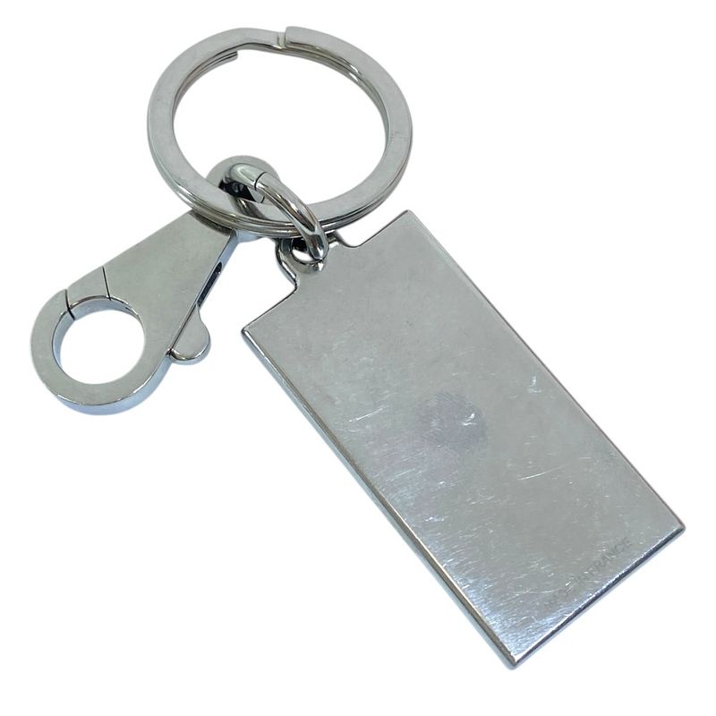 Hermes Illusion Key Ring Charm Key Holder Silver Black Metal Silver-black