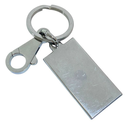 Hermes Illusion Key Ring Charm Key Holder Silver Black Metal Silver-black