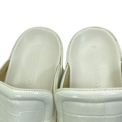 Bottega Veneta Wedge Clog Sandals Sabot Croco Embossed Leather