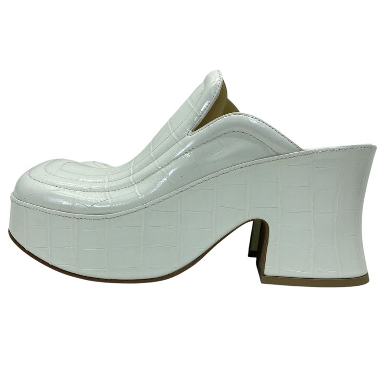 Bottega Veneta Wedge Clog Sandals Sabot Croco Embossed Leather