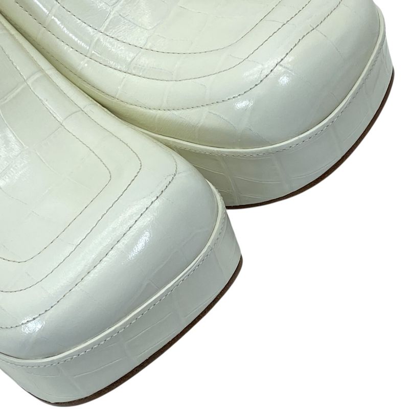 Bottega Veneta Wedge Clog Sandals Sabot Croco Embossed Leather