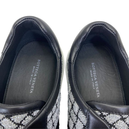 Bottega Veneta Sneakers Shoes Lame Weave Fabric Leather Silver Silver-black