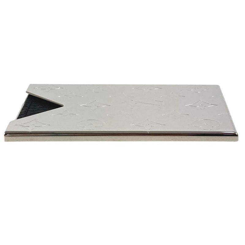 Louis Vuitton Card Case Holder Metal Silver