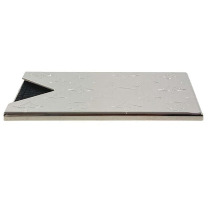 Louis Vuitton Card Case Holder Metal Silver