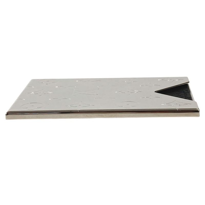 Louis Vuitton Card Case Holder Metal Silver