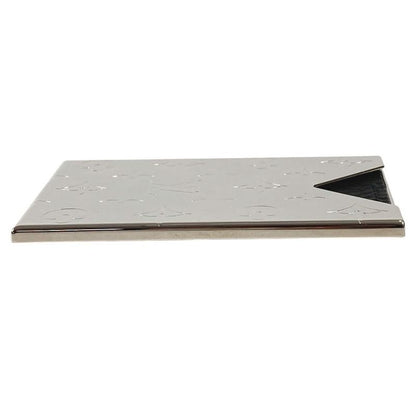 Louis Vuitton Card Case Holder Metal Silver