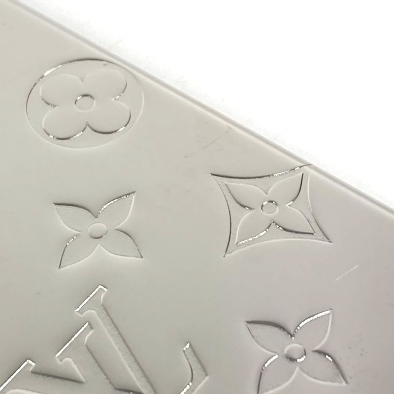 Louis Vuitton Card Case Holder Metal Silver