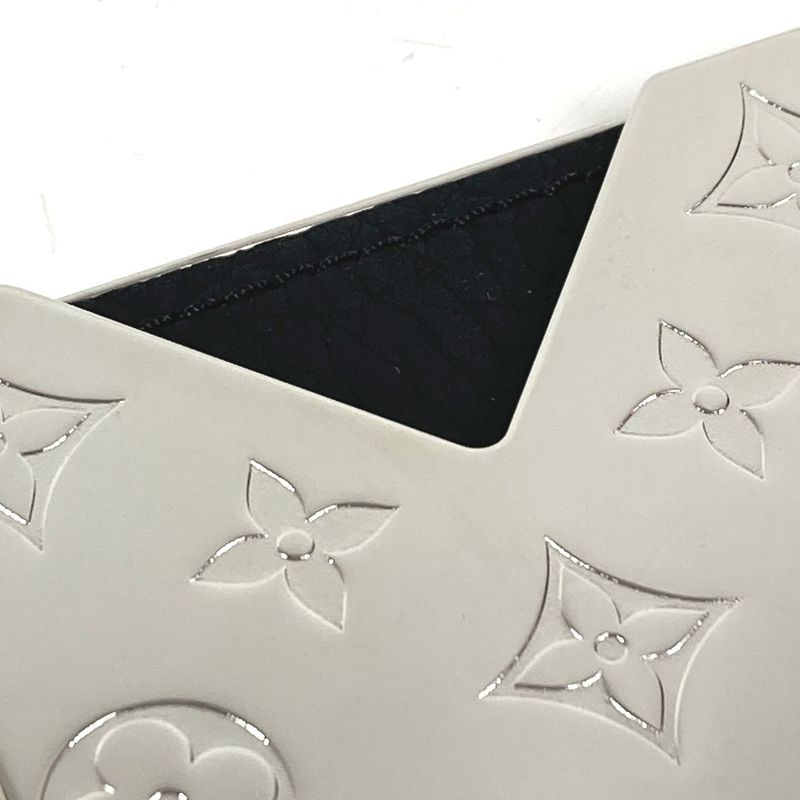 Louis Vuitton Card Case Holder Metal Silver