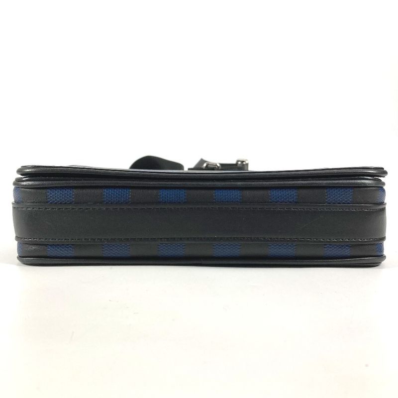 Louis Vuitton Shoulder Bag Studio Messenger Leather Black Blue