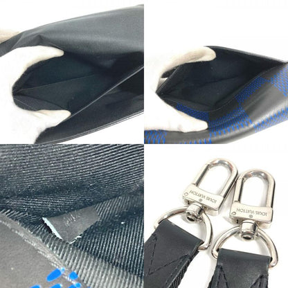 Louis Vuitton Shoulder Bag Studio Messenger Leather Black Blue