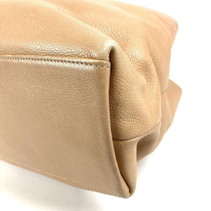 Chanel Shoulder Bag CC Logo Caviar Leather Beige