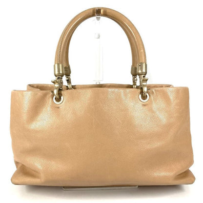 Chanel Shoulder Bag CC Logo Caviar Leather Beige