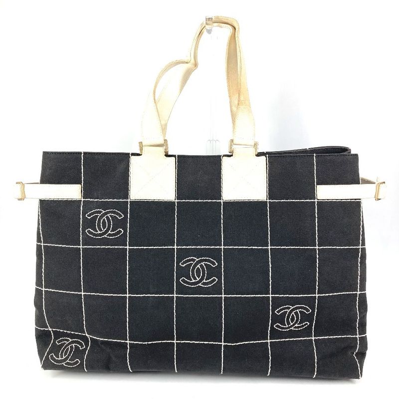 Chanel Shoulder Bag CC Logo Canvas Black Cc Cc Logo Logo