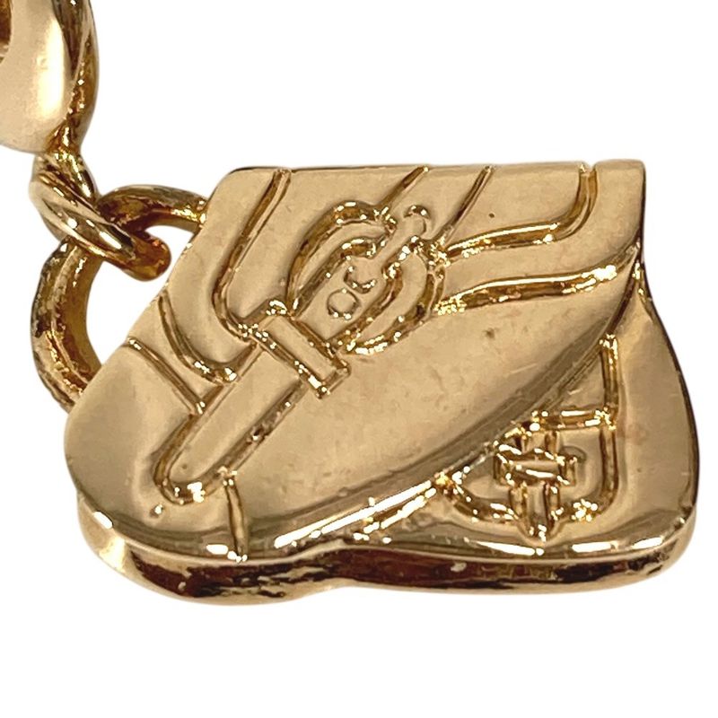 Dior Earrings Saddle Bag Logo Metal Gold