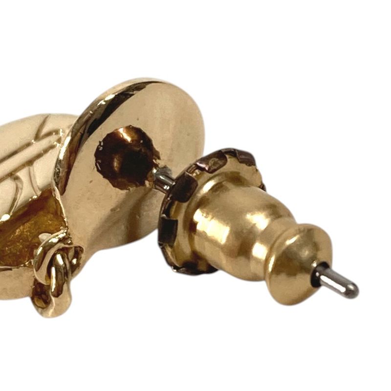 Dior Earrings Saddle Bag Logo Metal Gold