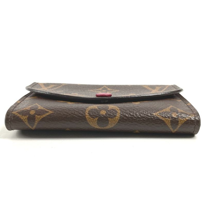 Louis Vuitton Bifold Wallet Porto Mone Rosali Monogram Canvas Fuchsia Fuchsia Brown