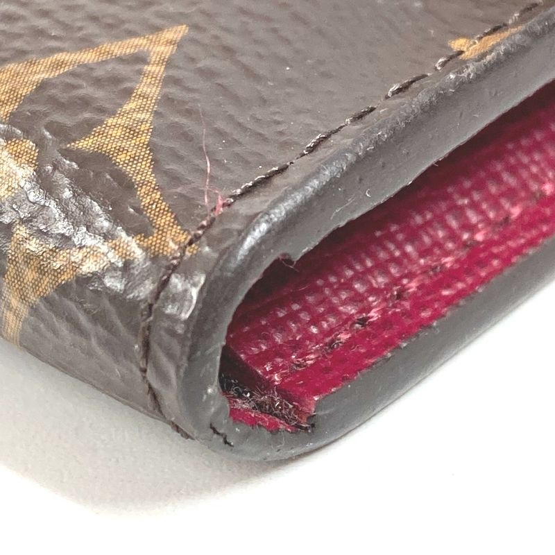 Louis Vuitton Bifold Wallet Porto Mone Rosali Monogram Canvas Fuchsia Fuchsia Brown