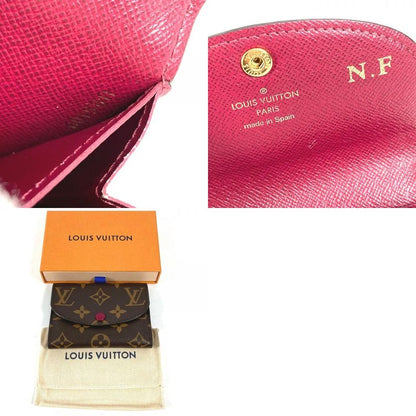 Louis Vuitton Bifold Wallet Porto Mone Rosali Monogram Canvas Fuchsia Fuchsia Brown