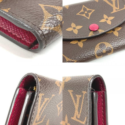 Louis Vuitton Bifold Wallet Porto Mone Rosali Monogram Canvas Fuchsia Fuchsia Brown