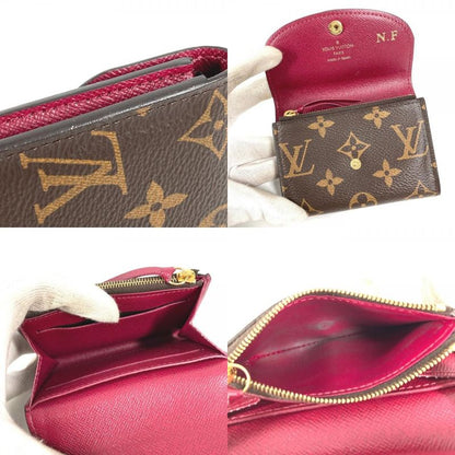 Louis Vuitton Bifold Wallet Porto Mone Rosali Monogram Canvas Fuchsia Fuchsia Brown
