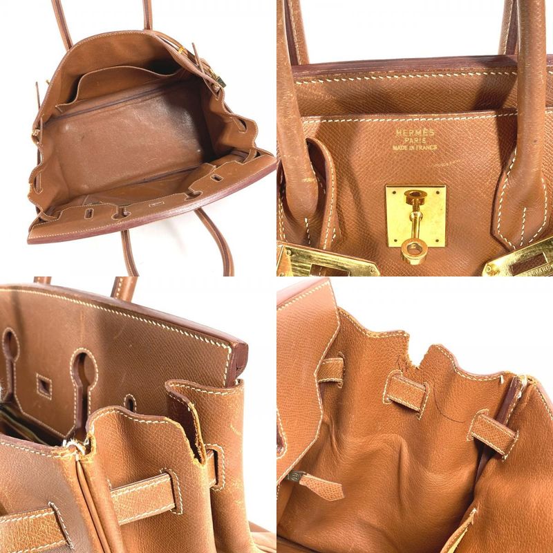 Hermes Handbag Birkin 35 Courchevel Gold