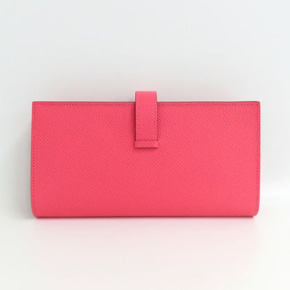 Hermes Bearn Souffle Rose Azalea Epsom Silver