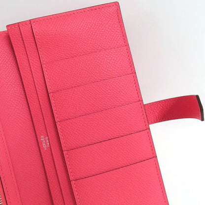 Hermes Bearn Souffle Rose Azalea Epsom Silver