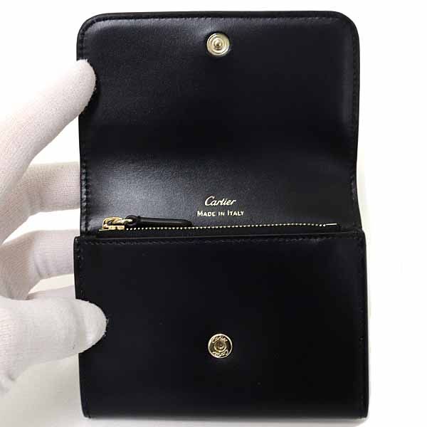 Cartier Wallet C de Cartier Mini Bifold Calfskin Black
